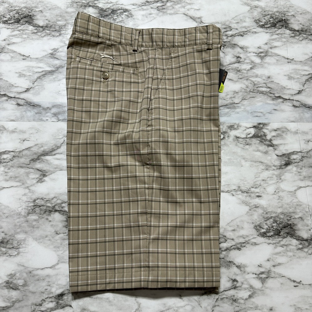 Slazenger Chinchilla Golf YOUTH Boys Shorts L Multicolor Plaid Flat‎ Front NWT